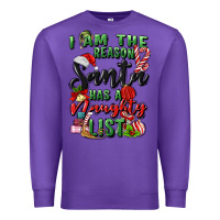 Purple i am the reason santa has a naughty list Premium Sweatshirt - MaliasSmallBusiness