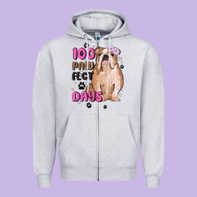 100 Days Of School Zipper Hoodie Designed By Maliassmallbusiness