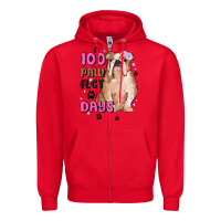 Red 100 days of school Zipper Hoodie - MaliasSmallBusiness