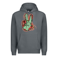 Rock Green Glitter Floral Peace Sign Premium Hoodie - Jasminsmagicworld