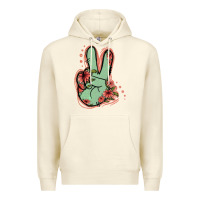 Sandshell Green Glitter Floral Peace Sign Premium Hoodie - Jasminsmagicworld