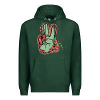 Sports Green Green Glitter Floral Peace Sign Premium Hoodie - Jasminsmagicworld