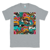 Heather Grey western school bus seamless pattern Classic Tee - BundleAndBundleShop