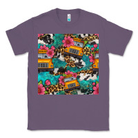 Lavender western school bus seamless pattern Classic Tee - BundleAndBundleShop