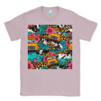 Lilac western school bus seamless pattern Classic Tee - BundleAndBundleShop