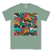 Sage western school bus seamless pattern Classic Tee - BundleAndBundleShop