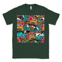 Sports Green western school bus seamless pattern Classic Tee - BundleAndBundleShop