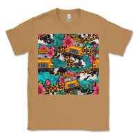 Toasted Coconut western school bus seamless pattern Classic Tee - BundleAndBundleShop