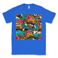 True Royal western school bus seamless pattern Classic Tee - BundleAndBundleShop