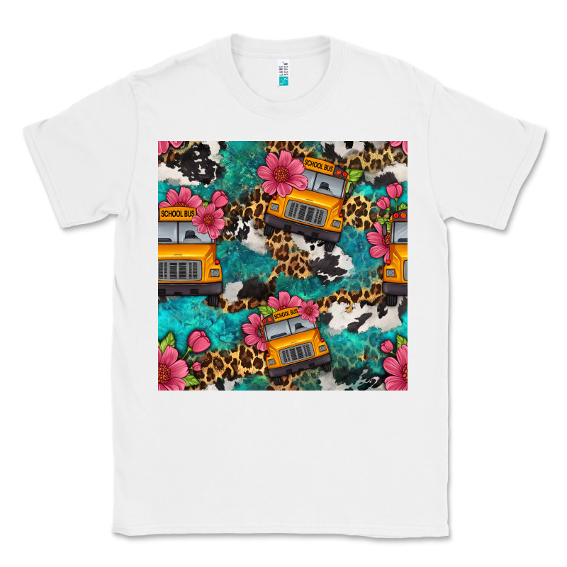 Western School Bus Seamless Pattern Classic Tee by BundleAndBundleShop | Teevron