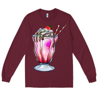 Burgundy milkshake Long Sleeve Tee - AdoDesignShop