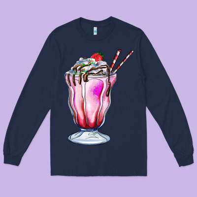 Milkshake Long Sleeve Tee Designed By Adodesignshop