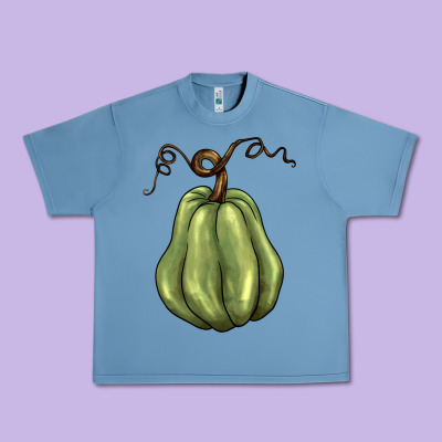Gourd Green Pumpkin Urban Heavy Tee Designed By Barkaloodesign