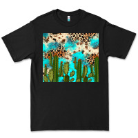 Black cactus turquoise leopard cowhide tumbler rana Premium Tee - RanaPortraitStore