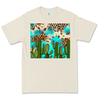 Bone cactus turquoise leopard cowhide tumbler rana Premium Tee - RanaPortraitStore