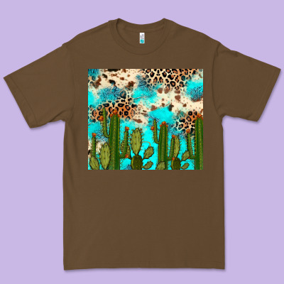 Cactus Turquoise Leopard Cowhide Tumbler Rana Premium Tee Designed By Ranaportraitstore