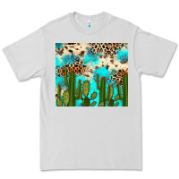 Dove Grey cactus turquoise leopard cowhide tumbler rana Premium Tee - RanaPortraitStore