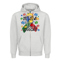 Dove Grey autism listen learn advocate Zipper Hoodie - MaliasSmallBusiness