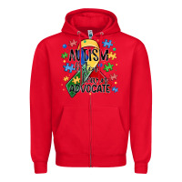 Red autism listen learn advocate Zipper Hoodie - MaliasSmallBusiness