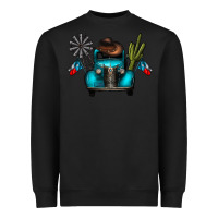 Black texas truck Heavyweight Sweatshirt - CowhideDigitalArt