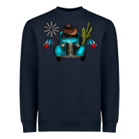 Navy texas truck Heavyweight Sweatshirt - CowhideDigitalArt