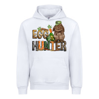 White Egg hunter with rabbit Easter Day Urban Hoodie - HowdyJamesFarm