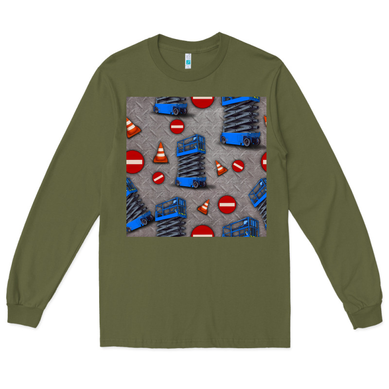 Scissor Lift Seamless Pattern Long Sleeve Tee by BundleAndBundleShop | Teevron