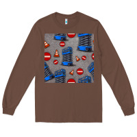 Chestnut scissor lift seamless pattern Long Sleeve Tee - BundleAndBundleShop