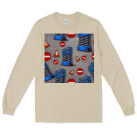 Mushroom scissor lift seamless pattern Long Sleeve Tee - BundleAndBundleShop