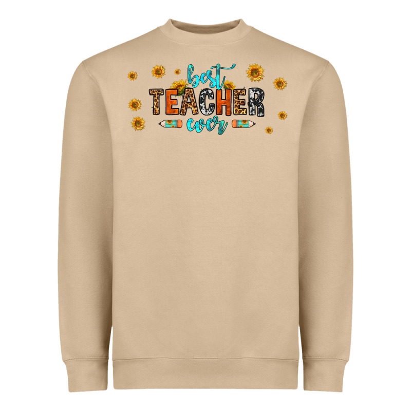 Best Teacher Ever 16oz Libbey Glass Heavyweight Sweatshirt by HRA Design Shop | Teevron