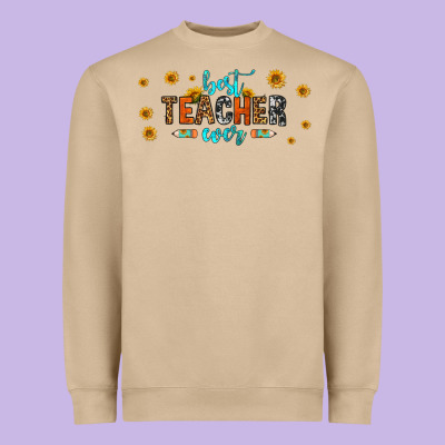 Best Teacher Ever 16oz Libbey Glass Heavyweight Sweatshirt Designed By Hra Design Shop