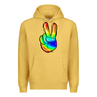 Antique Gold rainbow peace sign Premium Hoodie - Jasminsmagicworld