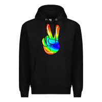 Black rainbow peace sign Premium Hoodie - Jasminsmagicworld