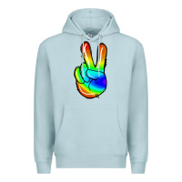 Blue Mist rainbow peace sign Premium Hoodie - Jasminsmagicworld