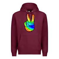 Burgundy rainbow peace sign Premium Hoodie - Jasminsmagicworld