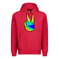 Cardinal rainbow peace sign Premium Hoodie - Jasminsmagicworld