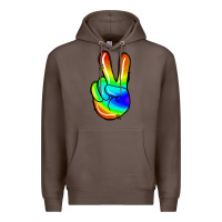 Coffee rainbow peace sign Premium Hoodie - Jasminsmagicworld