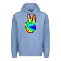 Colony Blue rainbow peace sign Premium Hoodie - Jasminsmagicworld