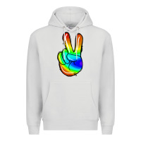 Dove Grey rainbow peace sign Premium Hoodie - Jasminsmagicworld