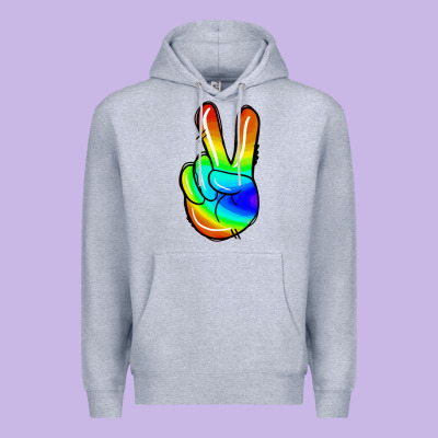 Rainbow Peace Sign Premium Hoodie Designed By Jasminsmagicworld
