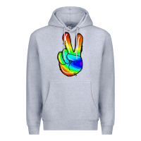 Heather Grey rainbow peace sign Premium Hoodie - Jasminsmagicworld