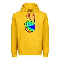 Lemon rainbow peace sign Premium Hoodie - Jasminsmagicworld