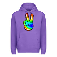 Purple rainbow peace sign Premium Hoodie - Jasminsmagicworld