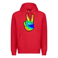 Red rainbow peace sign Premium Hoodie - Jasminsmagicworld