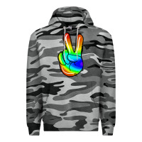 Slate Camo rainbow peace sign Premium Hoodie - Jasminsmagicworld