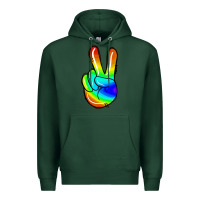Sports Green rainbow peace sign Premium Hoodie - Jasminsmagicworld