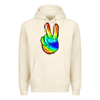 Tofu rainbow peace sign Premium Hoodie - Jasminsmagicworld