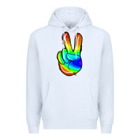White rainbow peace sign Premium Hoodie - Jasminsmagicworld