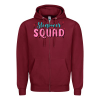 Burgundy sleepover squad Zipper Hoodie - MaliasSmallBusiness