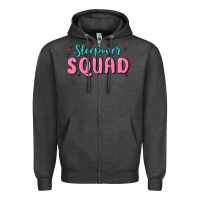 Charcoal Heather sleepover squad Zipper Hoodie - MaliasSmallBusiness